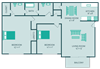 two bedroom apartment floor plan